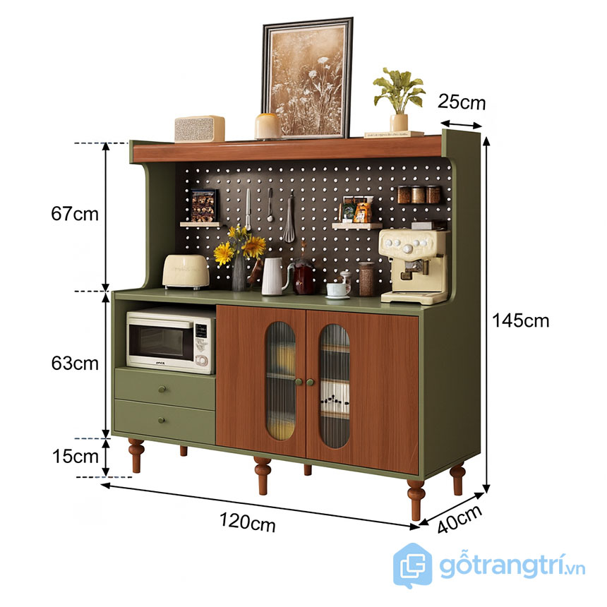 Tủ bếp mini cho chung cư nhỏ gỗ sồi sang trọng GHS-55116