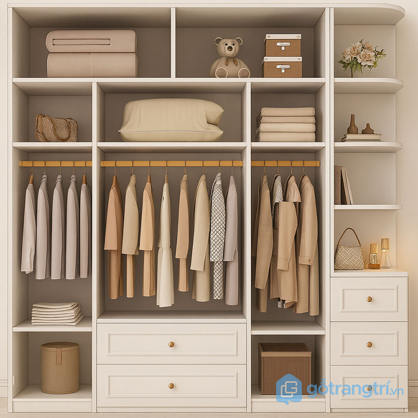 Tủ quần áo tân cổ điển sang trọng GHS-55121