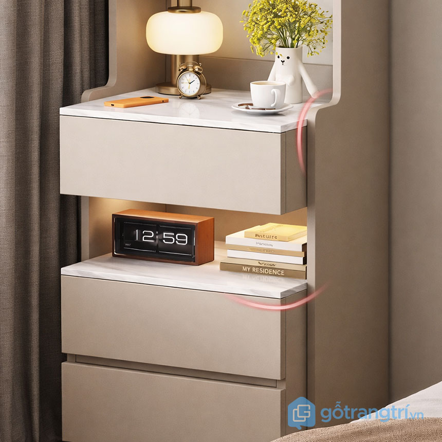 Tủ trang trí có đèn LED hiện đại GHS-55133