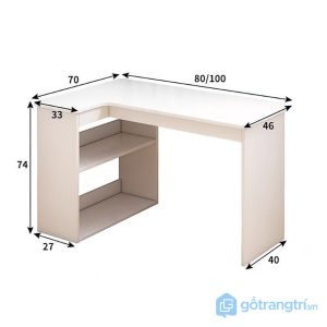 4 bàn làm việc kèm giá sách tiết kiệm diện tích