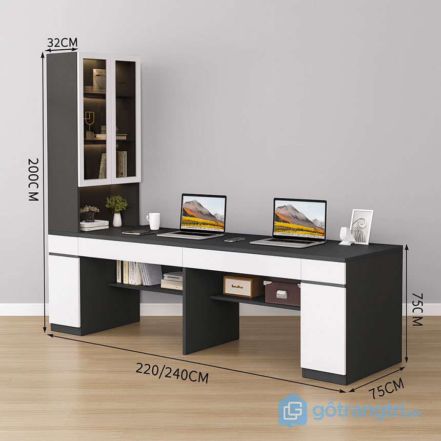 Bàn học cho 2 người hiện đại, tiện nghi GHS-41611
