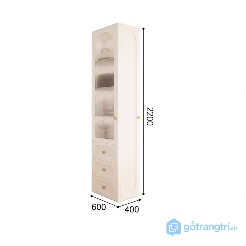 Tủ quần áo kết hợp kệ trang trí cao cấp GHS-55120