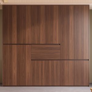 Tủ quần áo gỗ công nghiệp hiện đại màu óc chó