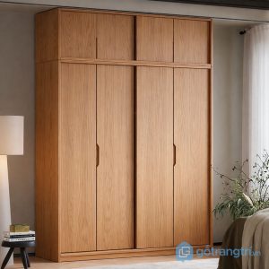 1 tủ quần áo cửa lùa gỗ tự nhiên