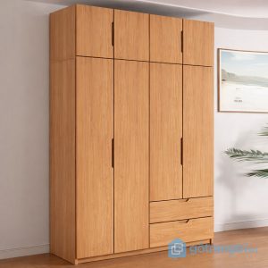 1 tủ quần áo gỗ sồi màu sáng