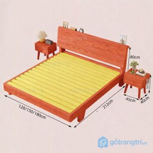3 giường ngủ gỗ sồi tối giản hiện đại