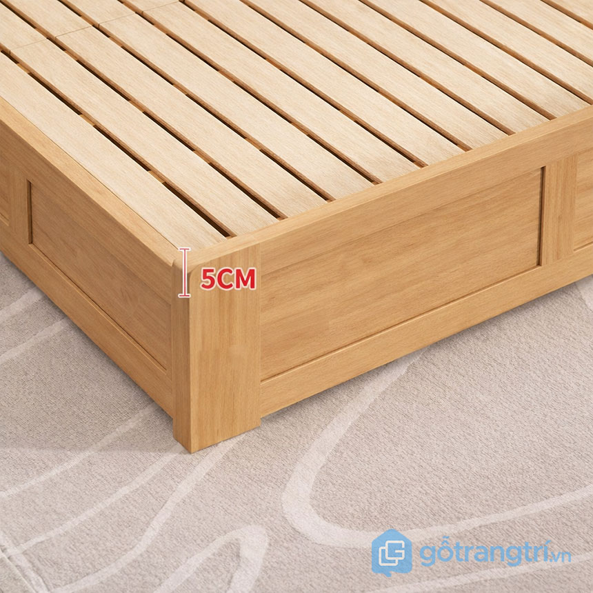 Giường ngủ gỗ sồi có ngăn kéo