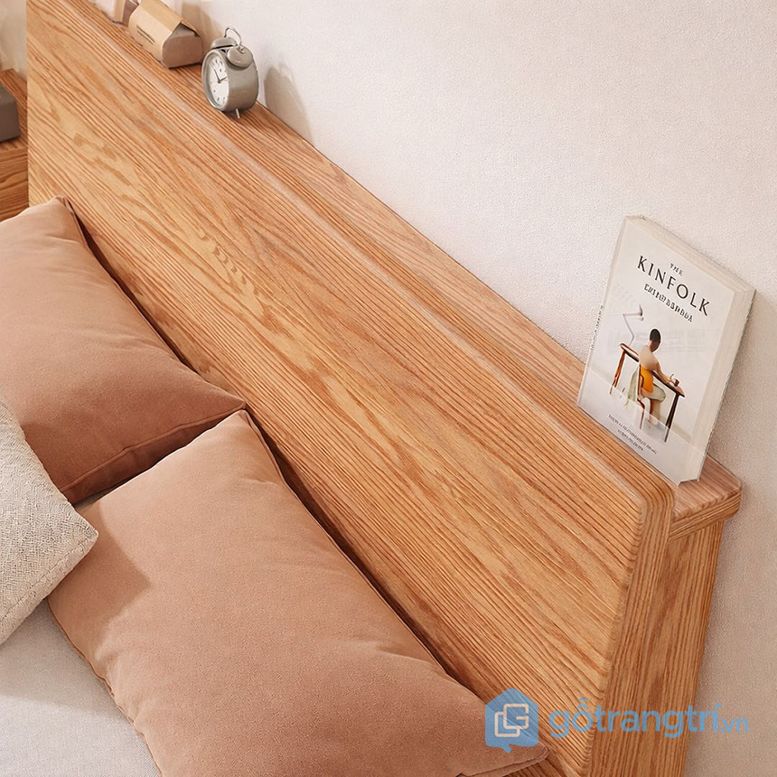 Giường ngủ gỗ sồi tối giản hiện đại