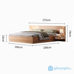 4 giường ngủ thấp kiểu Nhật gỗ sồi