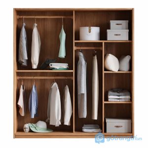 4 tủ quần áo cửa lùa gỗ tự nhiên