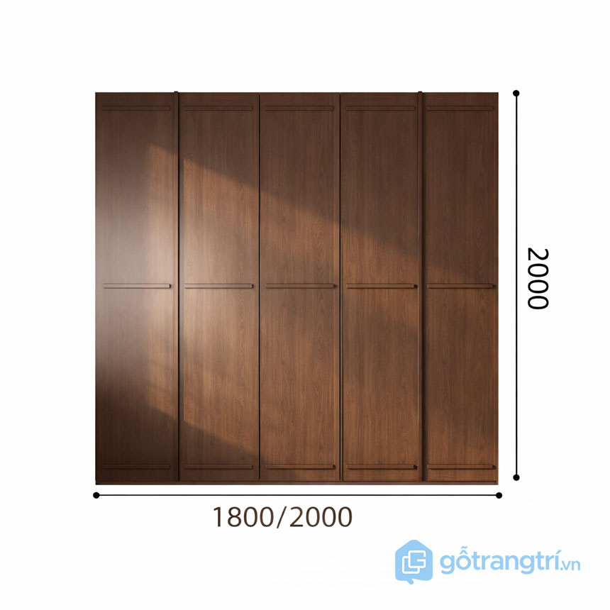 Tủ quần áo gỗ sồi kịch trần cao cấp GHS-55136