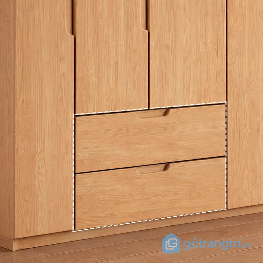 Tủ quần áo gỗ sồi màu sáng