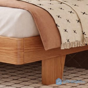 6 giường ngủ gỗ sồi tối giản hiện đại