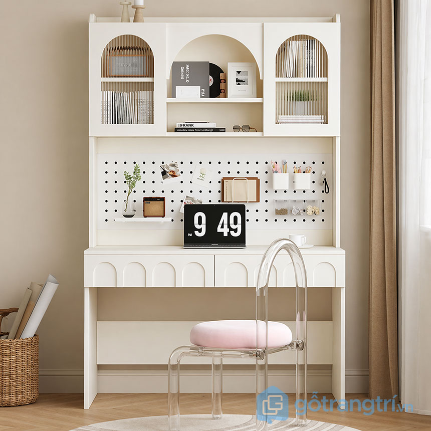 Bàn học liền giá sách hiện đại