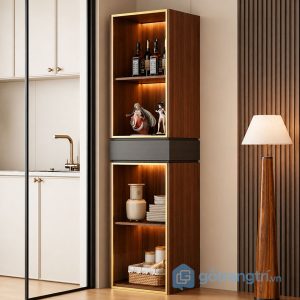 1 tủ rượu có đèn led hiện đại