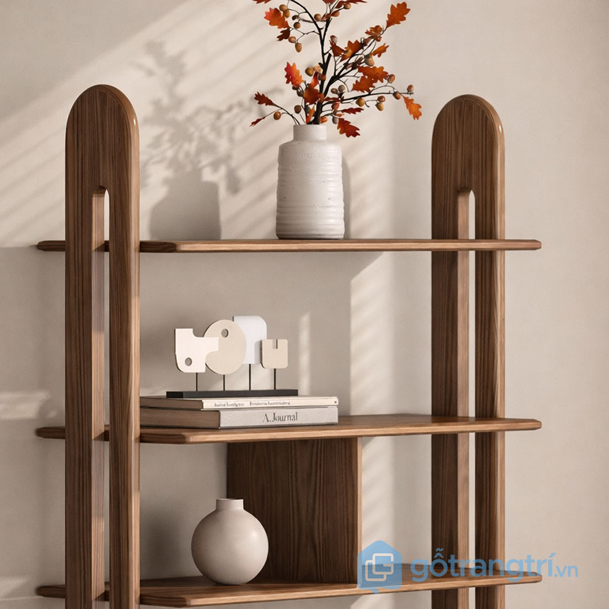 Kệ sách gỗ trang trí phòng khách hiện đại GHS-2675