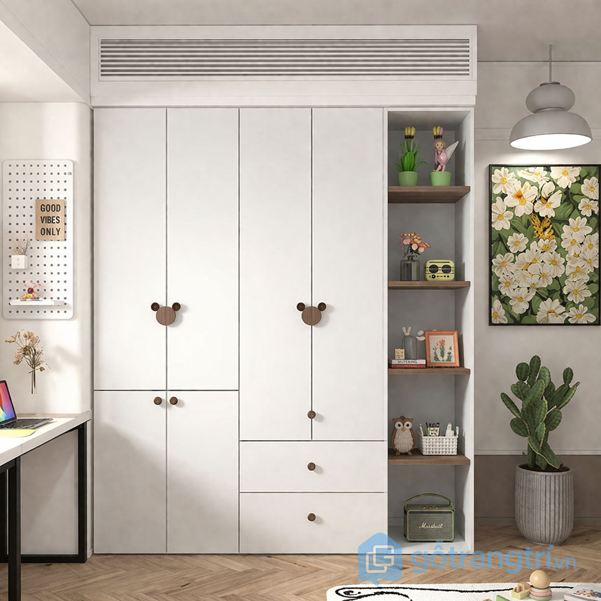 Tủ quần áo có kệ trang trí hiện đại GHS-55155