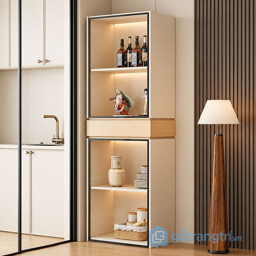 Tủ rượu có đèn led hiện đại