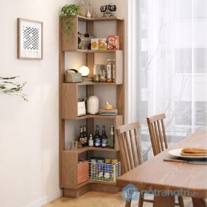 3 kệ sách góc tường hiện đại