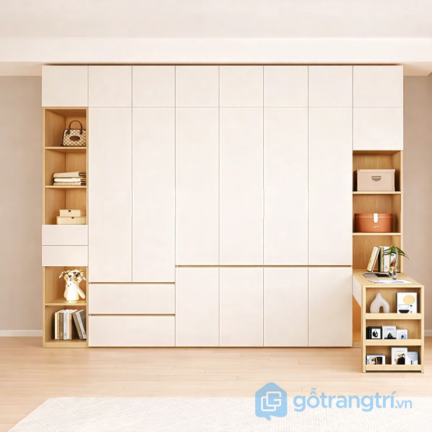 Tủ quần áo kết hợp bàn làm việc
