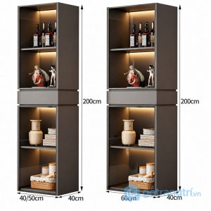 3 tủ rượu có đèn led hiện đại