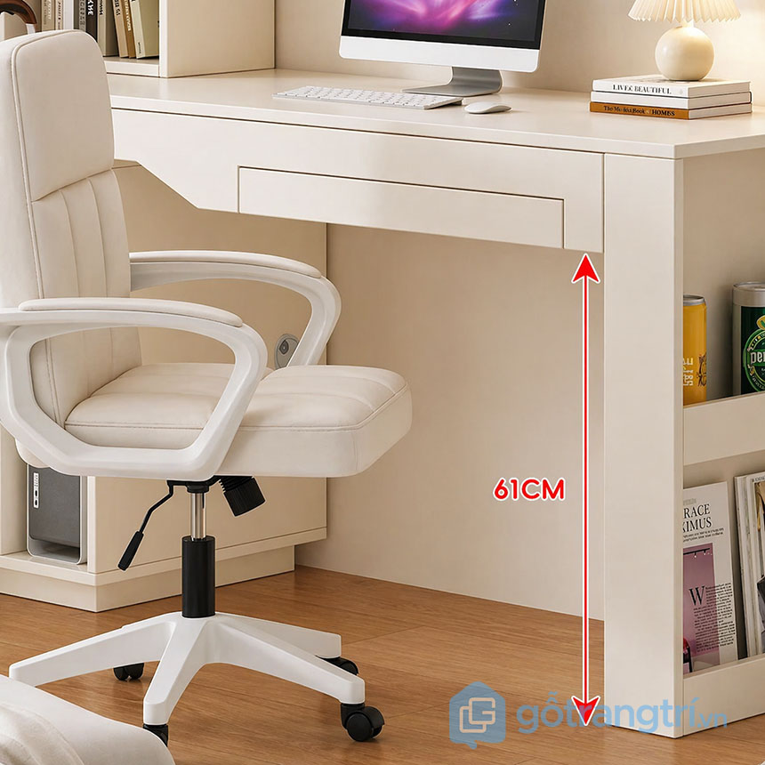 Bàn làm việc liền tủ cho phòng nhỏ