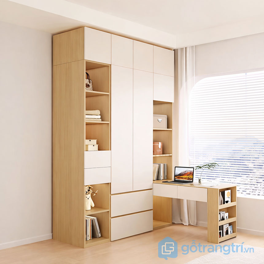 Tủ quần áo kết hợp bàn làm việc