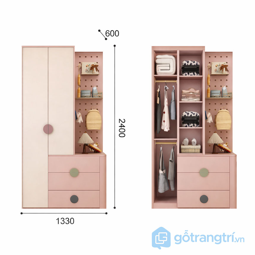 Tủ quần áo trẻ em dễ thương