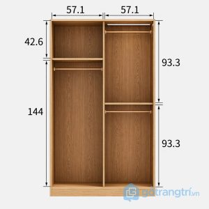 5 tủ quần áo cánh lùa nhiều ngăn