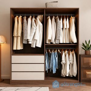5 tủ quần áo gỗ công nghiệp kết hợp cánh kính