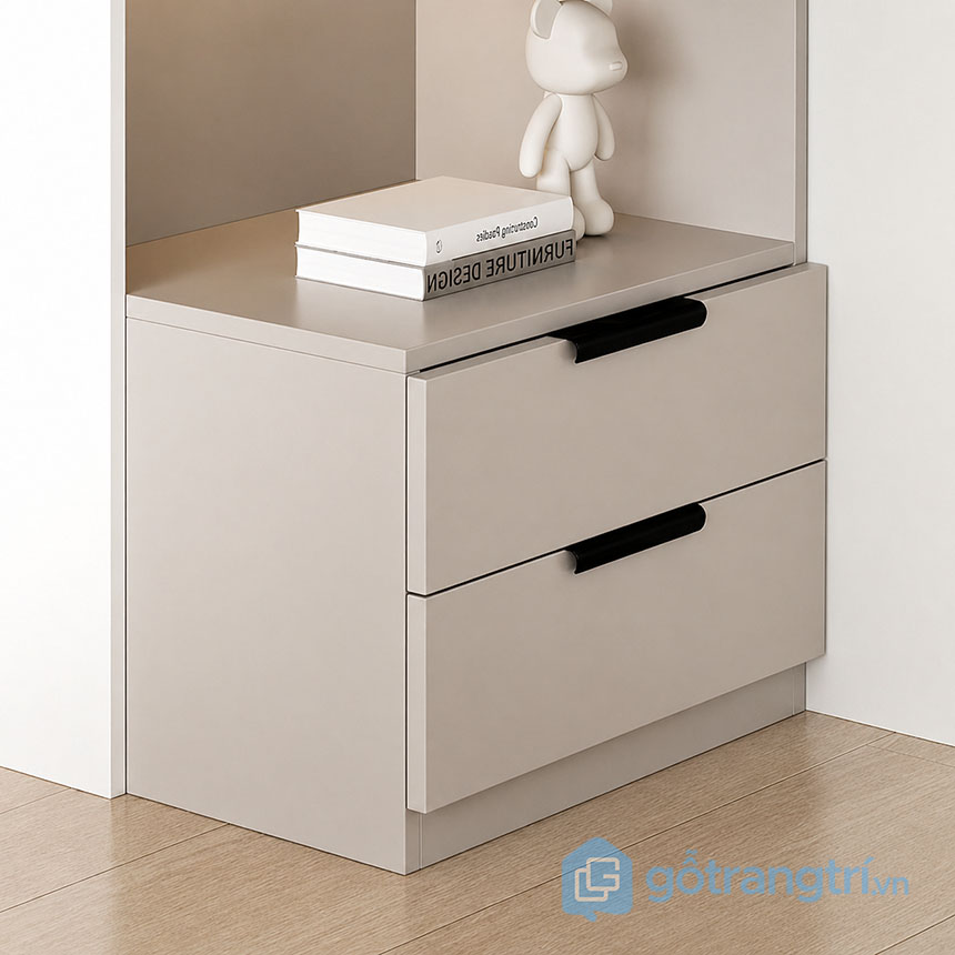 Tủ quần áo kết hợp kệ trang trí phòng ngủ GHS-55170