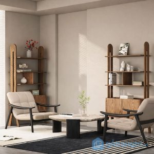 6 kệ sách gỗ trang trí phòng khách hiện đại (1)