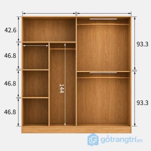 6 tủ quần áo cánh lùa nhiều ngăn