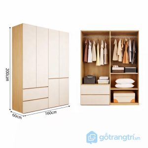 6 tủ quần áo kết hợp bàn làm việc