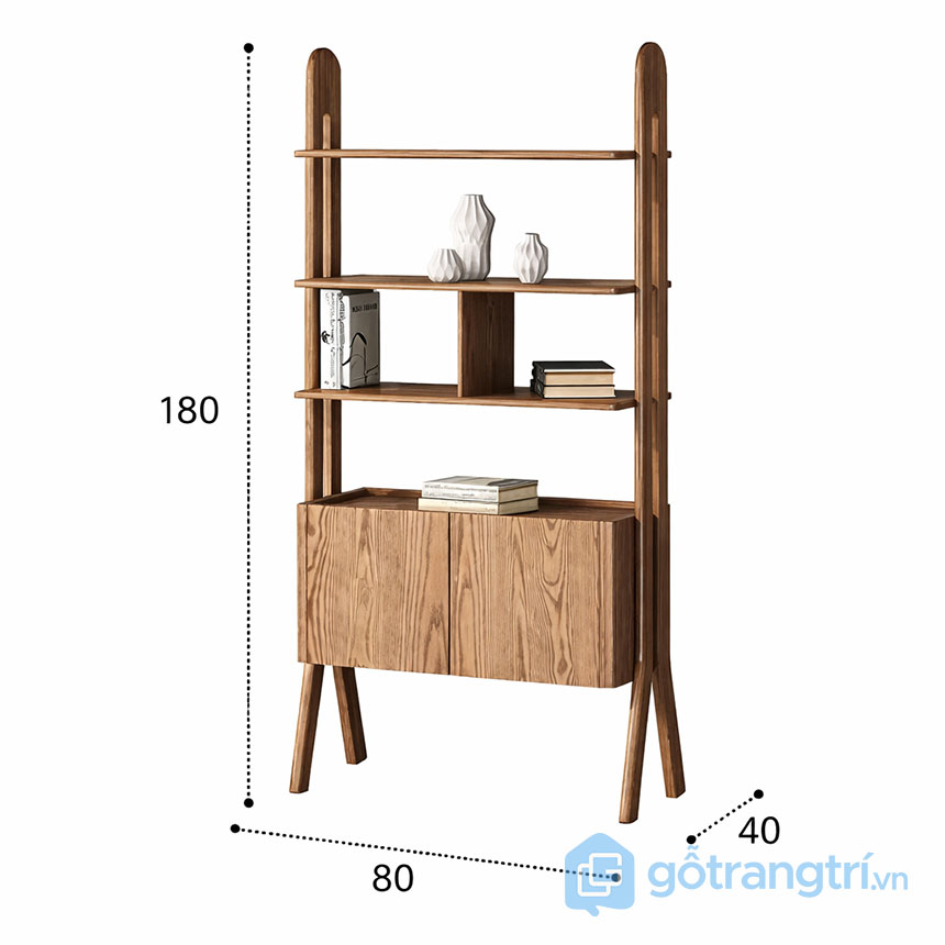 Kệ sách gỗ trang trí phòng khách hiện đại GHS-2675