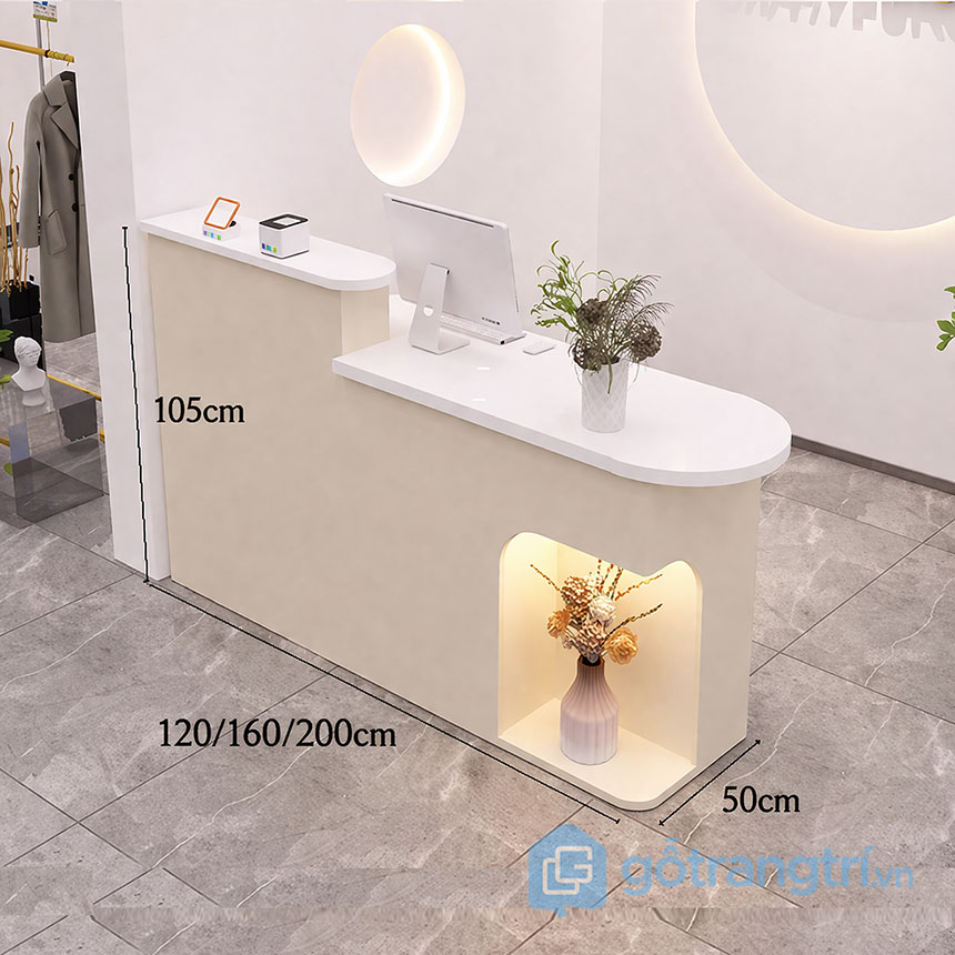 Quầy lễ tân bo cong