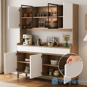 7 tủ bếp có kính trưng bày đẹp