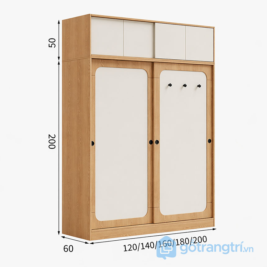 Tủ quần áo cánh lùa nhiều ngăn GHS-55162