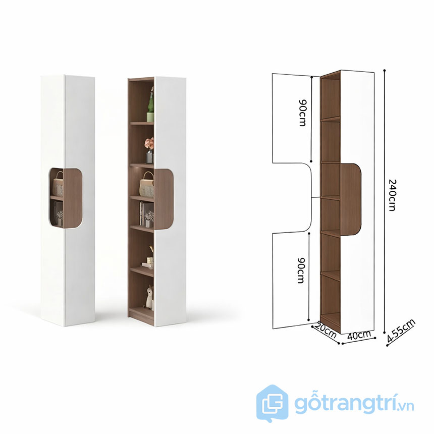 Tủ quần áo có kệ trang trí hiện đại GHS-55155