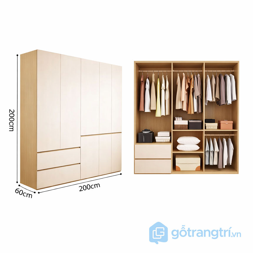 Tủ quần áo kết hợp bàn làm việc