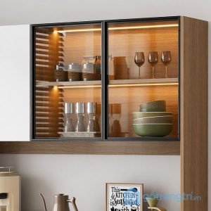 8 tủ bếp có kính trưng bày đẹp