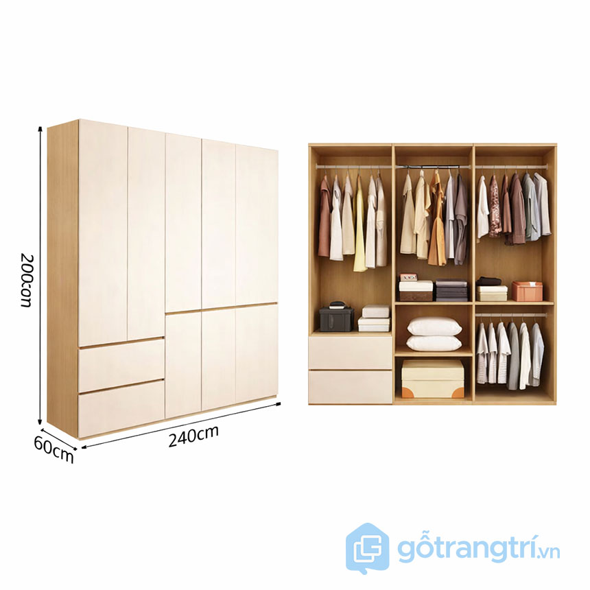 Tủ quần áo kết hợp bàn làm việc