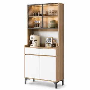Tủ bếp có kính trưng bày đẹp GHS-55156