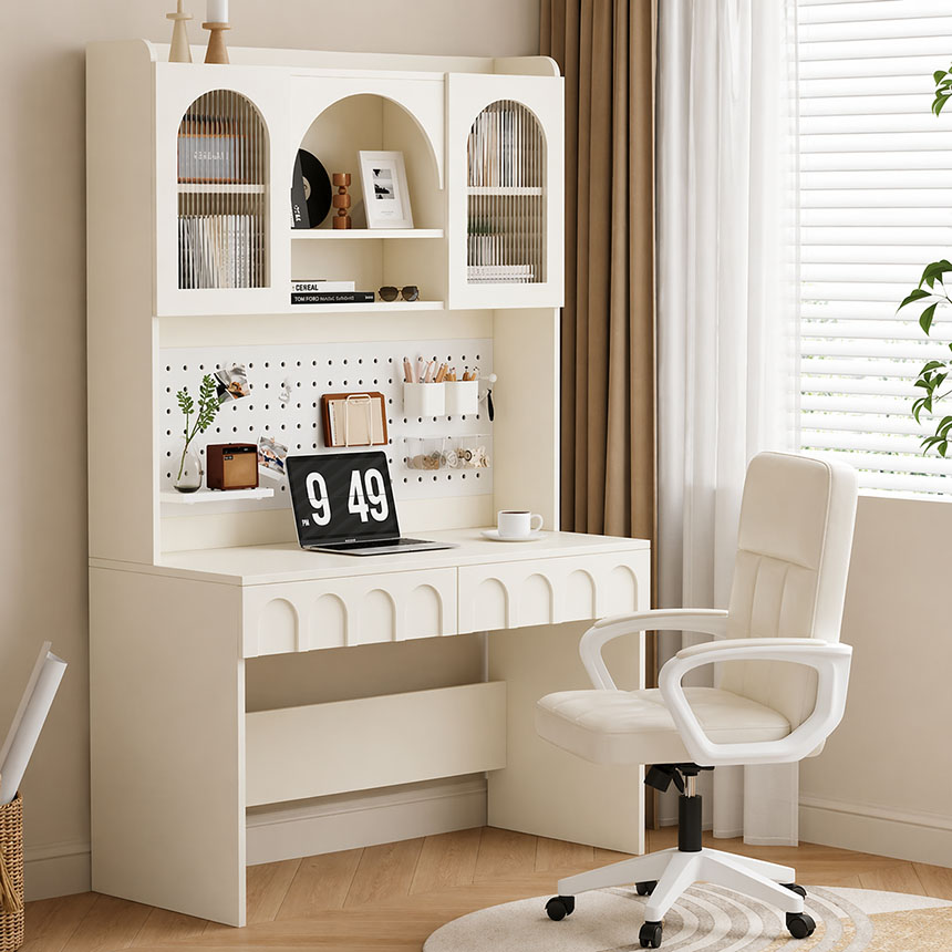 Bàn học liền giá sách hiện đại