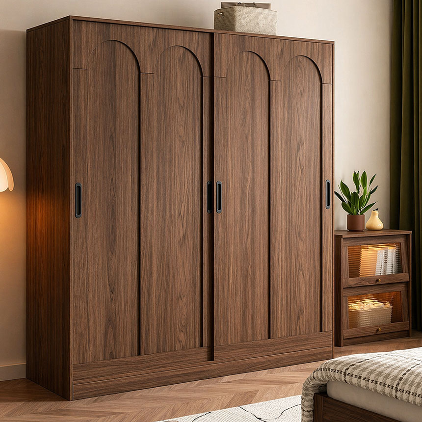 Tủ quần áo cánh lùa vòm cong