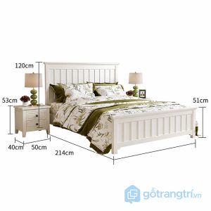 1 giường ngủ gỗ màu trắng