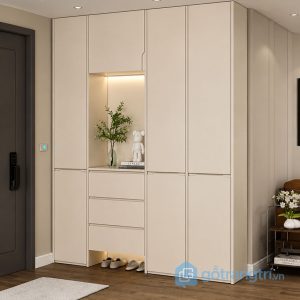 1 tủ giày kết hợp tủ trang trí