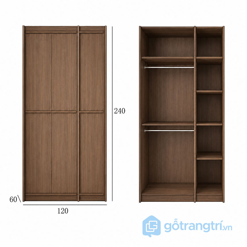 Tủ Quần Áo Cánh Mây Hiện Đại GHS-55176