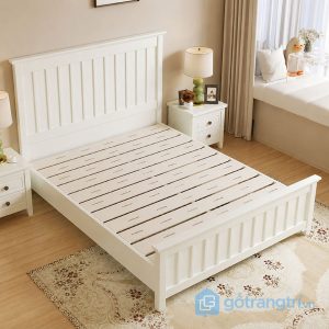 2 giường ngủ gỗ màu trắng