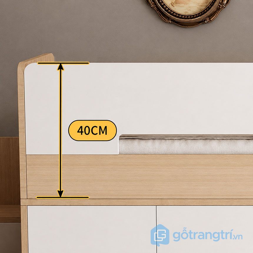 Giường Tầng Có Bàn Học GHS-9443 Hiện Đại